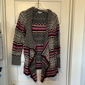 Maurices navy and Pink Geometric Cardigan
